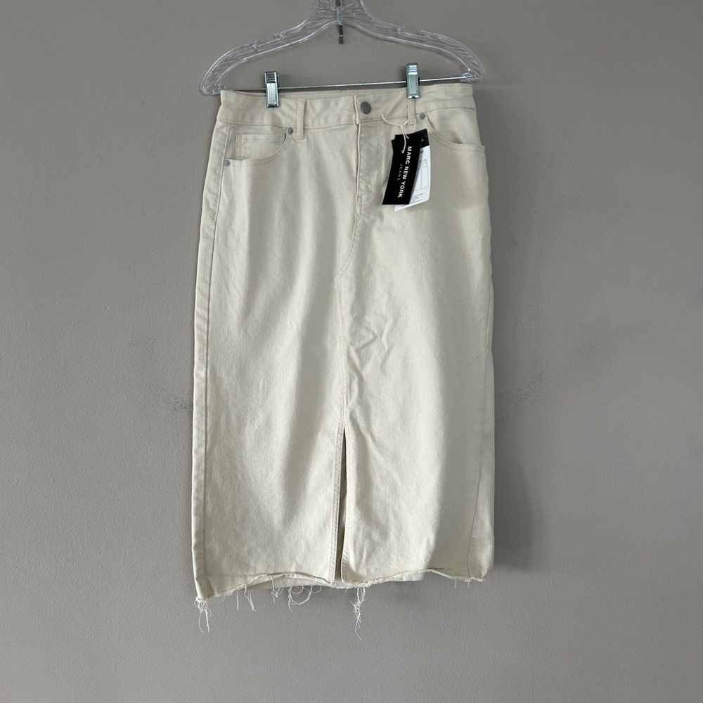 Marc New York Denim Midi-skirt in ecru